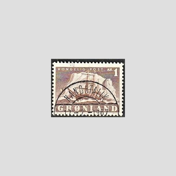 FRIMRKER GRNLAND | 1950 - AFA 34 - Gustav Holm - 1 kr. brun - Lux Stemplet