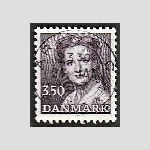 FRIMRKER DANMARK | 1985 - AFA 821 - Dronning Margrethe - 3,50 Kr. brunviolet - Pragt Stemplet