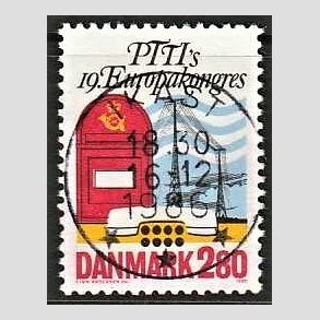 FRIM�RKER DANMARK | 1986 - AFA 863 - Europakongres i K�benhavn - 2,80 Kr. flerfarvet - Pragt Stemplet