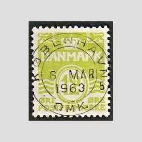 FRIM�RKER DANMARK | 1952-53 - AFA 335 - B�lgelinie 12 �re lysgr�n - Lux Stemplet 