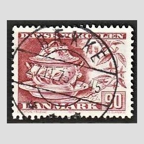 FRIM�RKER DANMARK | 1975 - AFA 589 - Dansk porcel�n - 90 �re r�d - Pragt Stemplet
