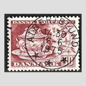 FRIM�RKER DANMARK | 1975 - AFA 589 - Dansk porcel�n - 90 �re r�d - Pragt Stemplet