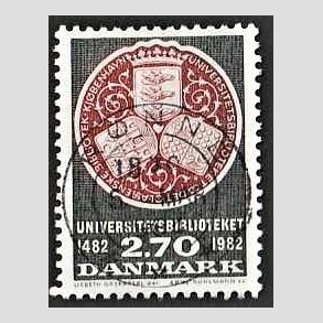 FRIM�RKER DANMARK | 1982 - AFA 763 - Universitetsbiblioteket 500 �r. - 2,70 Kr. sortgr�/r�d - Pragt Stemplet