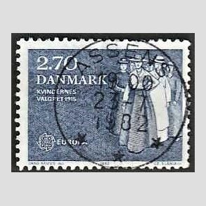 FRIM�RKER DANMARK | 1982 - AFA 748 - Europam�rker - 2,70 Kr. bl� - Lux Stemplet
