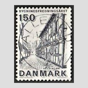 FRIM�RKER DANMARK | 1975 - AFA 593 - Bygningsfredning - 150 �re bl�gr� - Pragt Stemplet