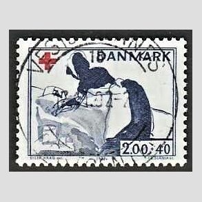 FRIMRKER DANMARK | 1983 - AFA 764 - Dansk Rde Kors - 2,00 Kr. + 40 re rd/bl - Pragt Stemplet