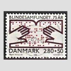 FRIMRKER DANMARK | 1986 - AFA 853 - Dansk Blindesamfund 75 r. - 2,80 Kr. + 50 re flerfarvet - Pragt Stemplet