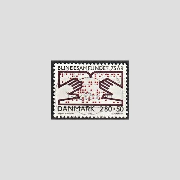 FRIMRKER DANMARK | 1986 - AFA 853 - Dansk Blindesamfund 75 r. - 2,80 Kr. + 50 re flerfarvet - Pragt Stemplet