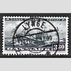 FRIM�RKER DANMARK | 1984 - AFA 811 - Fiskeri og s�fart - 3,30 Kr. sortbl�/violet - Pragt Stemplet Lynge