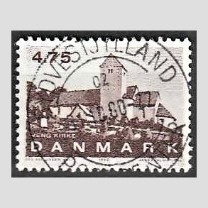 FRIMRKER DANMARK | 1990 - AFA 975 - Jyske landsbykirker - 4,75 Kr. brun - Pragt Stemplet