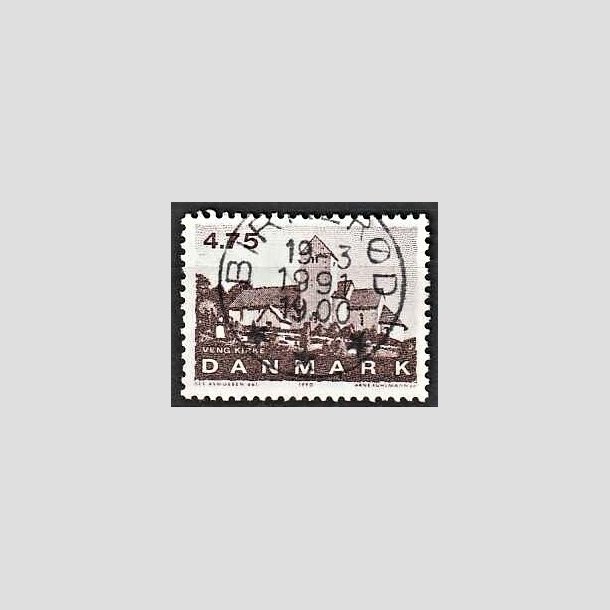 FRIMRKER DANMARK | 1990 - AFA 975 - Jyske landsbykirker - 4,75 Kr. brun - Pragt Stemplet