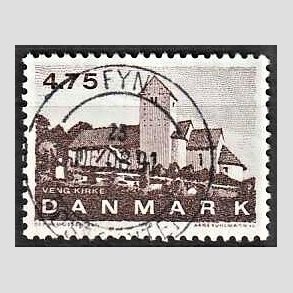 FRIMRKER DANMARK | 1990 - AFA 975 - Jyske landsbykirker - 4,75 Kr. brun - Pragt Stemplet