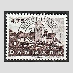 FRIMRKER DANMARK | 1990 - AFA 975 - Jyske landsbykirker - 4,75 Kr. brun - Pragt Stemplet