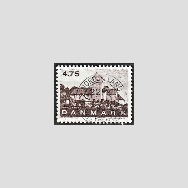 FRIMRKER DANMARK | 1990 - AFA 975 - Jyske landsbykirker - 4,75 Kr. brun - Pragt Stemplet