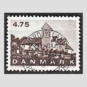 FRIMRKER DANMARK | 1990 - AFA 975 - Jyske landsbykirker - 4,75 Kr. brun - Pragt Stemplet