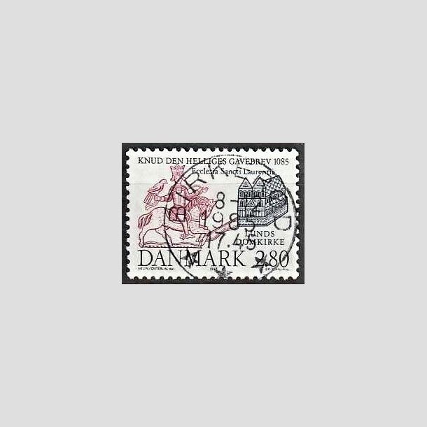 FRIMRKER DANMARK | 1985 - AFA 834 - Domkirken i Lund - 2,80 Kr. mrkbl/lilla - Lux Stemplet