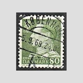FRIMRKER DANMARK | 1967 - AFA 462F - Fr. IX 80 re grn - Lux Stemplet