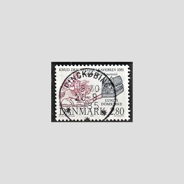 FRIMRKER DANMARK | 1985 - AFA 834 - Domkirken i Lund - 2,80 Kr. mrkbl/lilla - Lux Stemplet