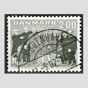 FRIM�RKER DANMARK | 1983 - AFA 785 - �ldre i samfundet - 2,00 Kr. gr�gr�n - Lux Stemplet