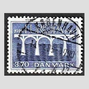 FRIM�RKER DANMARK | 1984 - AFA 804 - Europam�rker - 3,70 Kr. bl� - Pragt Stemplet