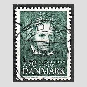 FRIM�RKER DANMARK | 1989 - AFA 945 - B. S. Ingemann - 7,70 Kr. gr�n - Pragt Stemplet VEDB�K
