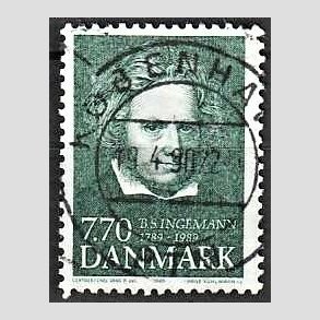 FRIM�RKER DANMARK | 1989 - AFA 945 - B. S. Ingemann - 7,70 Kr. gr�n - Pragt Stemplet 