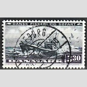FRIM�RKER DANMARK | 1984 - AFA 811 - Fiskeri og s�fart - 3,30 Kr. sortbl�/violet - Pragt Stemplet