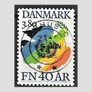 FRIM�RKER DANMARK | 1985 - AFA 841 - FN 40 �r - 3,80 Kr. flerfarvet - Lux Stemplet