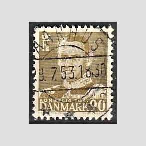 FRIMRKER DANMARK | 1952-53 - AFA 342 - Fr. IX 90 re oliven - Lux Stemplet AARHUS