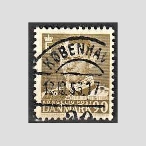 FRIMRKER DANMARK | 1952-53 - AFA 342 - Fr. IX 90 re oliven - Lux Stemplet Kbenhavn