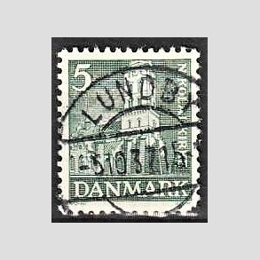 FRIM�RKER DANMARK | 1936 - AFA 229 - Reformationen 5 �re gr�n - Lux Stemplet LUNDBY