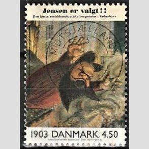 FRIMRKER DANMARK | 2000 - AFA 1236 - 1900-tallet serie 1 - 4,50 Kr. flerfarvet - Pragt Stemplet