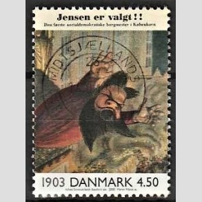 FRIMRKER DANMARK | 2000 - AFA 1236 - 1900-tallet serie 1 - 4,50 Kr. flerfarvet - Pragt Stemplet