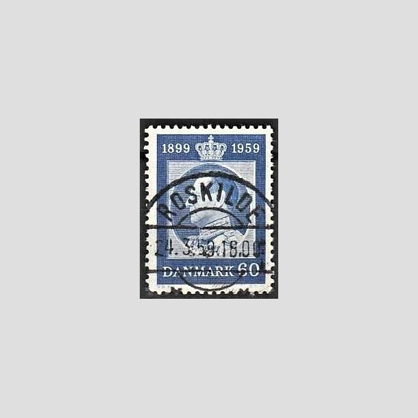 FRIMRKER DANMARK | 1959 - AFA 376 - Frederik IX 60 r - 60 re bl - Pragt Stemplet Roskilde