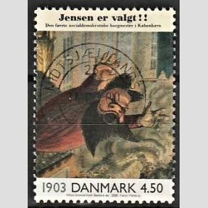 FRIMRKER DANMARK | 2000 - AFA 1236 - 1900-tallet serie 1 - 4,50 Kr. flerfarvet - Pragt Stemplet