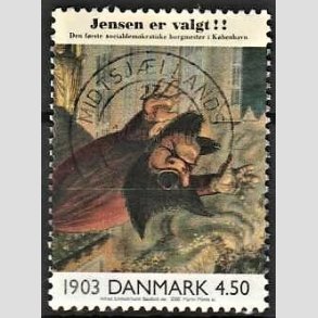 FRIMRKER DANMARK | 2000 - AFA 1236 - 1900-tallet serie 1 - 4,50 Kr. flerfarvet - Pragt Stemplet