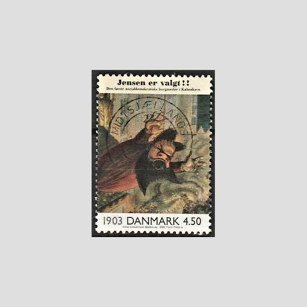 FRIMRKER DANMARK | 2000 - AFA 1236 - 1900-tallet serie 1 - 4,50 Kr. flerfarvet - Pragt Stemplet