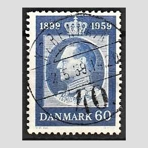 FRIM�RKER DANMARK | 1959 - AFA 376 - Frederik IX 60 �r - 60 �re bl� - Pragt Stemplet K�benhavn