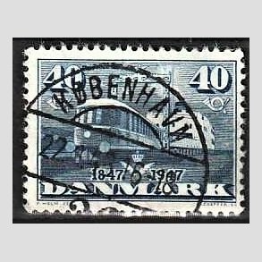 FRIM�RKER DANMARK | 1947 - AFA 304 - Danske jernbaner 100 �r - 40 �re bl� - Pragt Stemplet K�benhavn