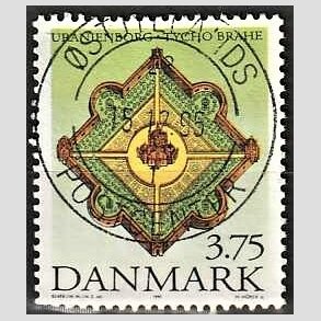 FRIM�RKER DANMARK | 1995 - AFA 1101 - Tycho Brahe - 3,75 Kr. flerfarvet - Pragt Stemplet