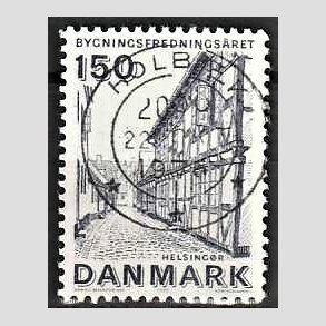 FRIM�RKER DANMARK | 1975 - AFA 593 - Bygningsfredning - 150 �re bl�gr� - Pragt Stemplet Holb�k
