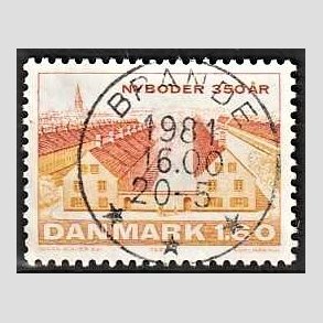 FRIM�RKER DANMARK | 1981 - AFA 726 - Nyboder 350 �r - 1,60 Kr. flerfarvet - Pragt Stemplet Brande