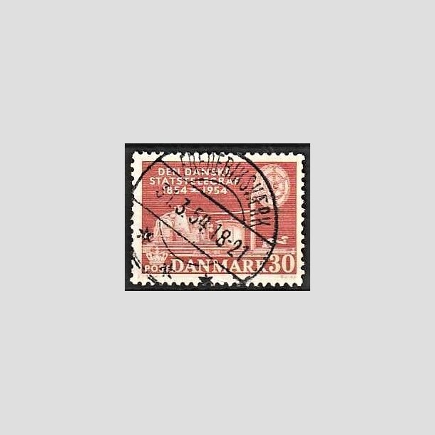 FRIMRKER DANMARK | 1954 - AFA 356 - Statstelegrafen - 30 re brunrd - Pragt Stemplet Frederiksvrk