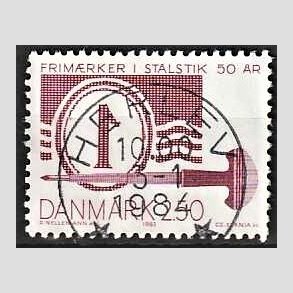 FRIM�RKER DANMARK | 1983 - AFA 768 - St�lstik 50 �r. - 2,50 Kr. brunviolet - Pragt Stemplet Herlev