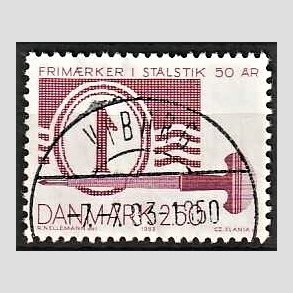 FRIM�RKER DANMARK | 1983 - AFA 768 - St�lstik 50 �r. - 2,50 Kr. brunviolet - Pragt Stemplet Viborg
