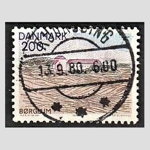 FRIM�RKER DANMARK | 1980 - AFA 702 - Nord for Limfjorden - 200 �re flerfarvet - Pragt Stemplet