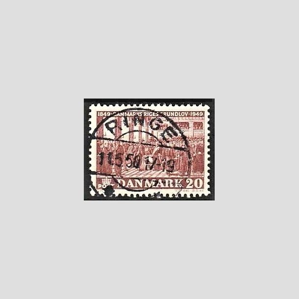 FRIMRKER DANMARK | 1949 - AFA 315 - Grundloven 100 r - 20 re rdbrun - Lux Stemplet Ringe