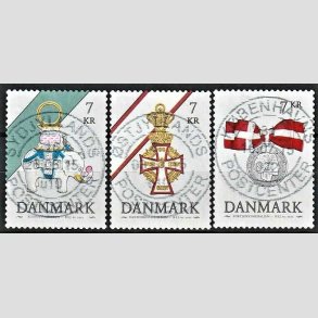 FRIM�RKER DANMARK | 2015 - AFA 1812-14 - Danske ordener - 7,00 Kr. flerfarvet i s�t - Pragt Stemplet