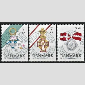 FRIM�RKER DANMARK | 2015 - AFA 1812-14 - Danske ordener - 7,00 Kr. flerfarvet i s�t - Pragt Stemplet
