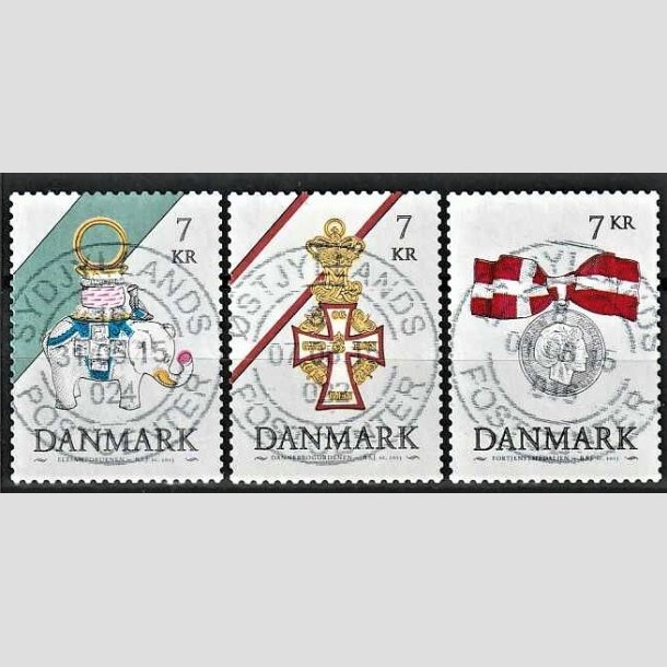 FRIMRKER DANMARK | 2015 - AFA 1812-14 - Danske ordener - 7,00 Kr. flerfarvet i st - Pragt Stemplet